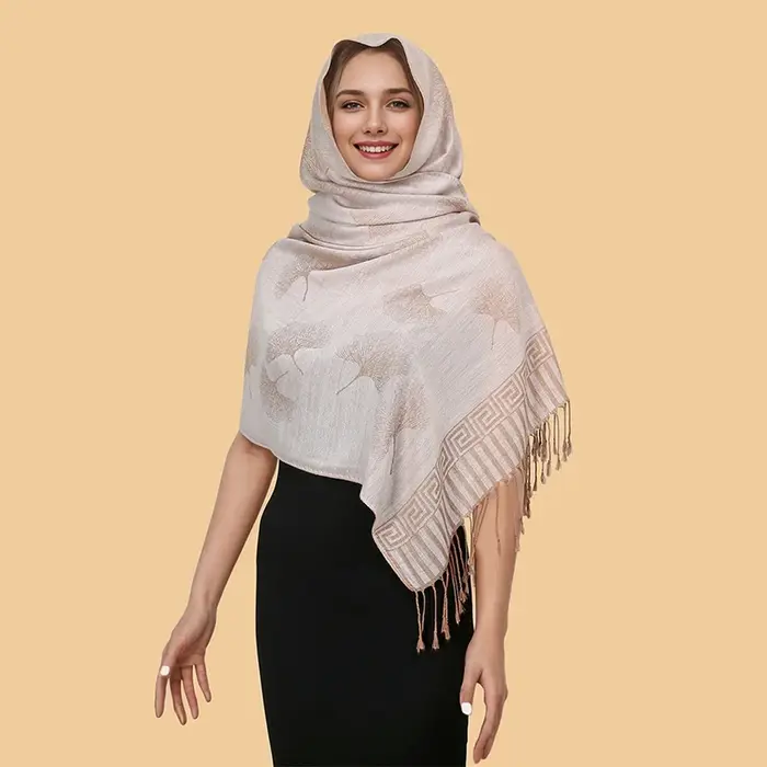Style ethnique gland couverture épaisse Pashmina nouveau hiver chaud châle enveloppement cachemire J