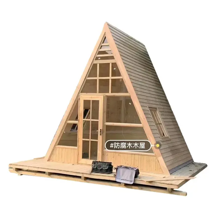 Maison triangulaire en bois de préservation pour extérieur, personnalisable, les influenceurs peuven