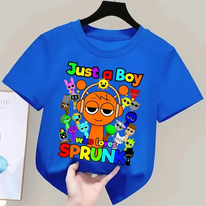 Jeu d'été Sprunki Incredibox dessin animé imprimé coton enfants T-Shirts garçons décontracté à manch
