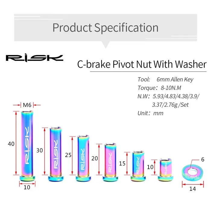 Risque vélo de route vélo avant arrière étrier de frein c-brake Pivot écrou vis de fixation boulon a