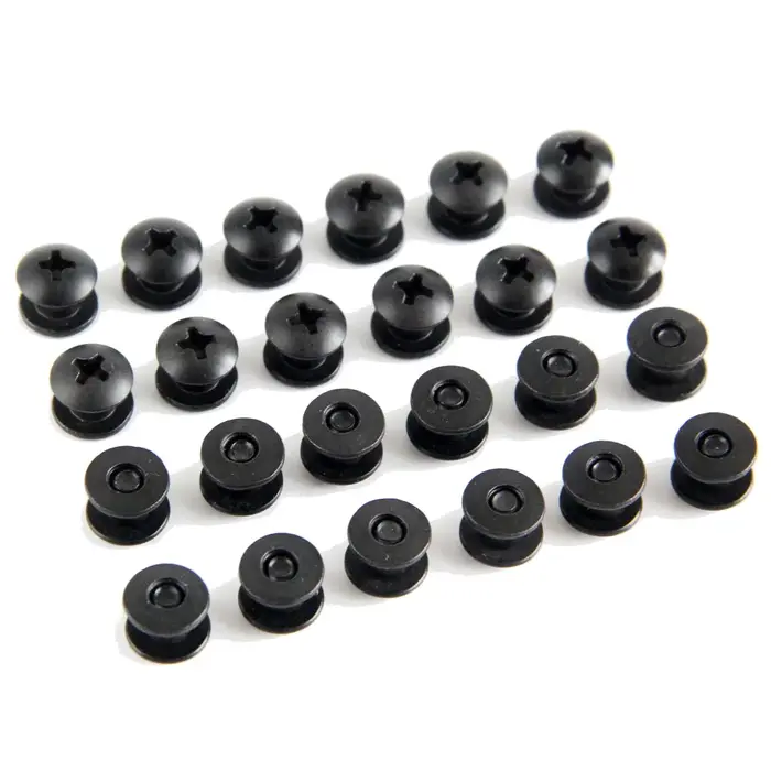 Jeu de Vis en Acier Noir pour Poteau Court Chicago, Tête Croisée, Parfait pour le Bricolage, Étuis/C