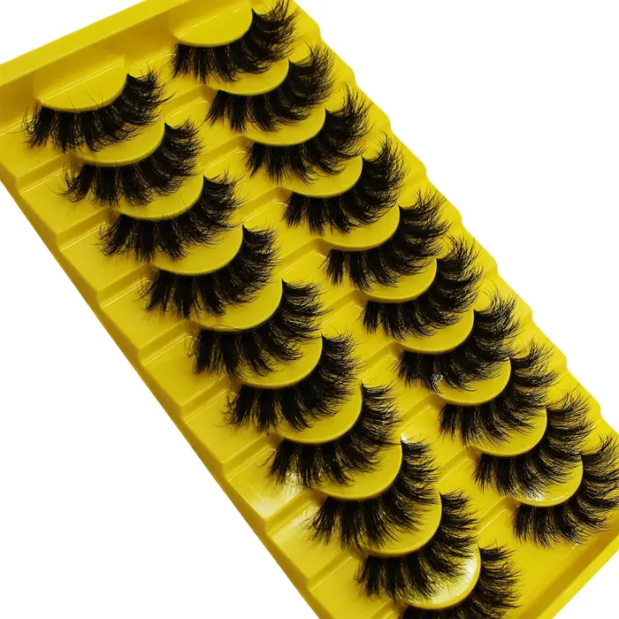 10 paires de faux cils russes moelleux 3D faux cils maquillage désordre faux cils moelleux épais cil