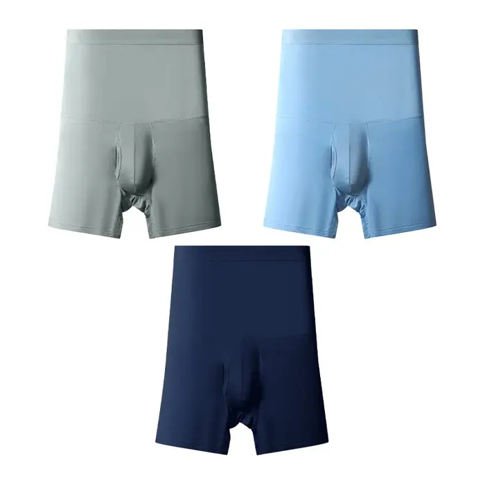Sous-vetements de sport pour hommes taille haute cintrée allongee anti-frottement protection de la taille 3 pieces boxer tricote polyesther elasthanne occasion sport quotidienne