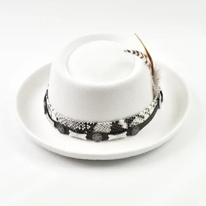 Chapeau de tarte de porc en feutre doux en laine d'imitation classique pour hommes chapeau Fedora en
