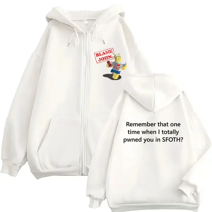 Sweat à capuche avec fermeture éclair pour homme et femme, drôle, Blame John Meme, Shedletsky Forsak