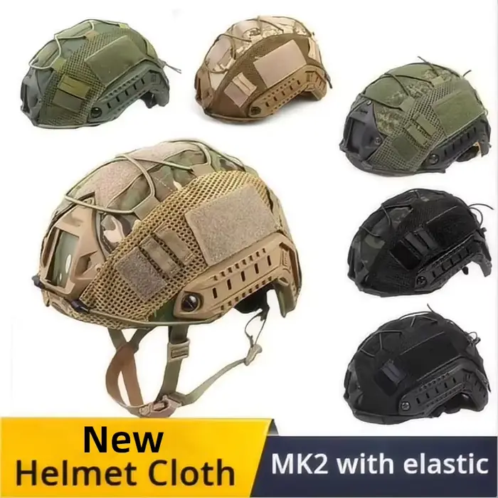 Housse Tactique Camouflage Casque Outdoor - Couverture Élastique MH PJ BJ Pour Casque Chasse Militaire