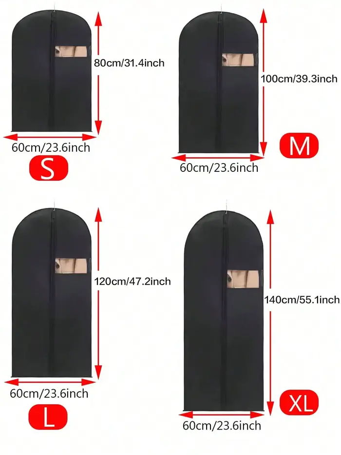 Housses anti-poussière pour vêtements pliables en PVC waterproof multi-usages pour armoire rangement doudoune manteau et vêtements spéciaux