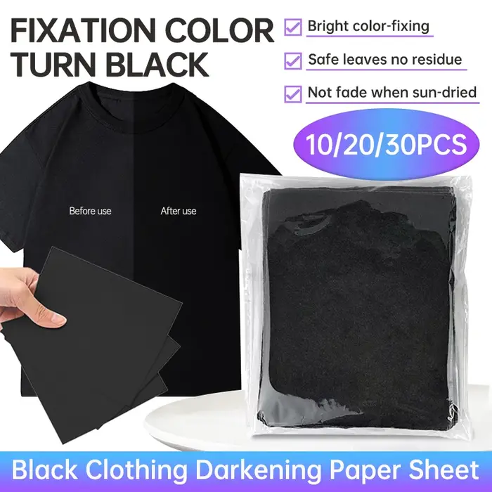 Feuille de restauration de couleur pour vêtements noirs pantalon noir tablette à linge restauration de papier à lessive de couleur noire pour machine à laver