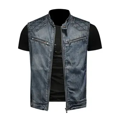 DIMUSI hommes Denim gilets Vintage Design de mode Retor vestes sans manches hommes Streetwear trou d