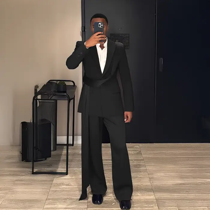 Costume 2 pièces bordeaux pour hommes, smoking de marié de mariage, Blazer à la mode, pantalon haut 