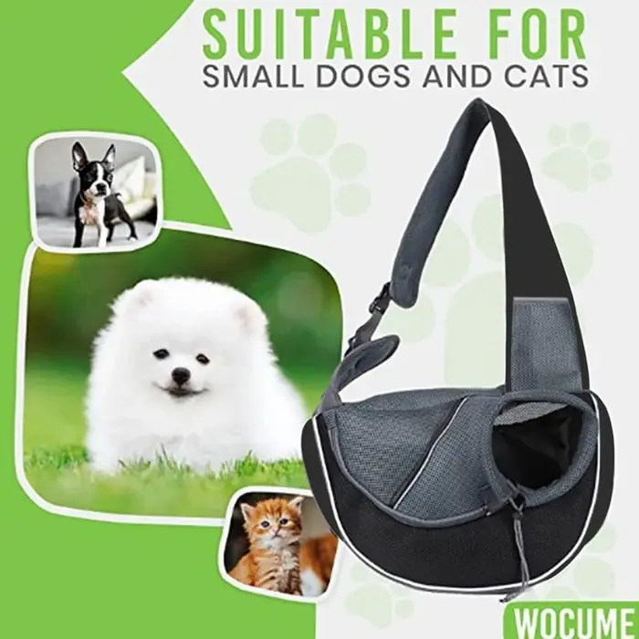 Sac de transport pour animaux de compagnie, sac à dos réglable à bandoulière pour petits chiens et c