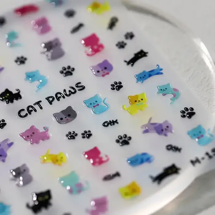 Autocollant de colle Animal chat chien dessin animé mignon, autocollant de gelée pour manuel de maté
