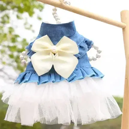 Robe en jean pour petits chiens, vêtements pour chiens, robes de mariée en denim pour Chihuahua, pri