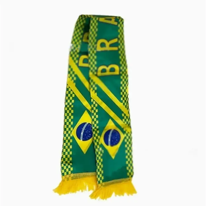 Écharpe de football de l'équipe nationale brésilienne, écharpe de football avec drapeau brésilien, écharpe tricotée chaude pour les fans