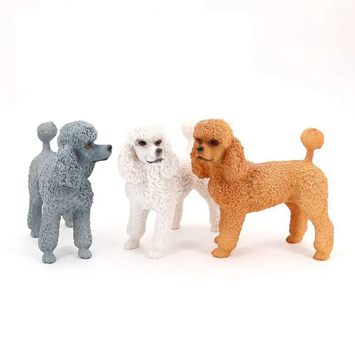 Simulation de figurine de chien pudel, décoration de la maison