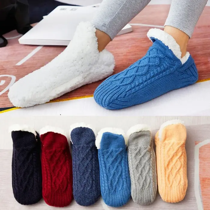 Chaussettes chaudes thermales homme pour chasse hiver - Chaussettes d'intérieur épaisses non glissantes