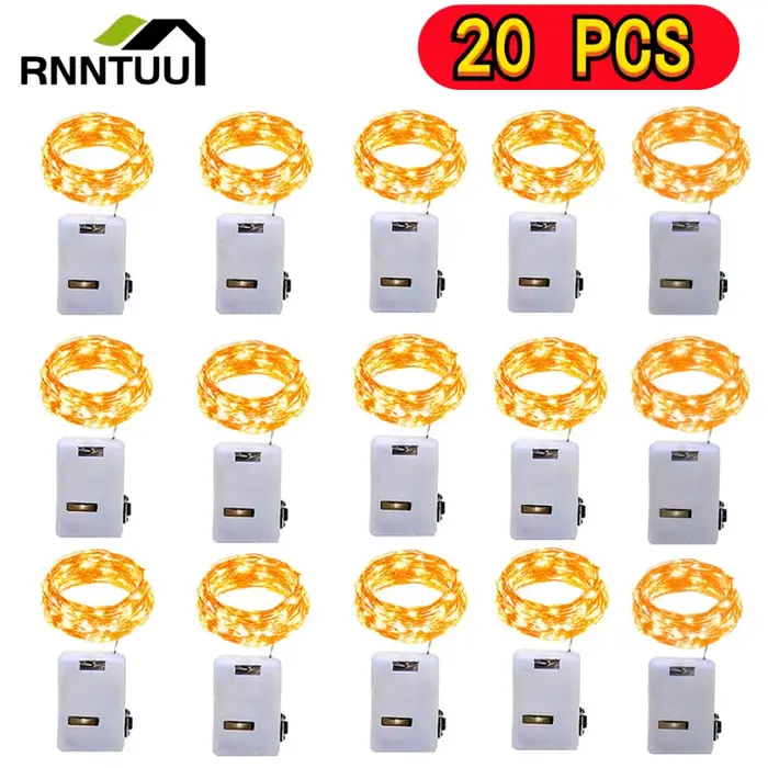 Avec batterie LED guirlandes lumineuses cuivre argent fil guirlande lumineuse fée lumières fête déco