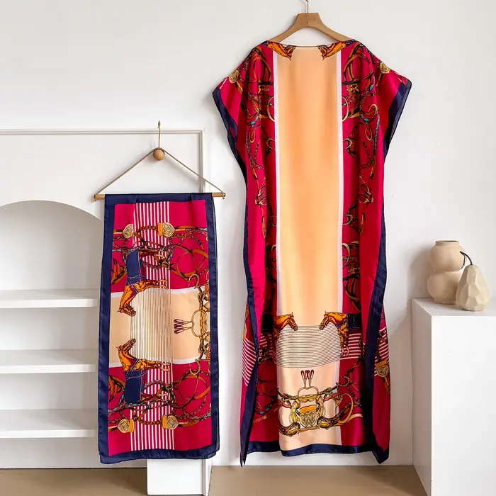Abaya d'été à manches courtes en coton pour femme, robe islamique africaine ample maxi avec grand fo