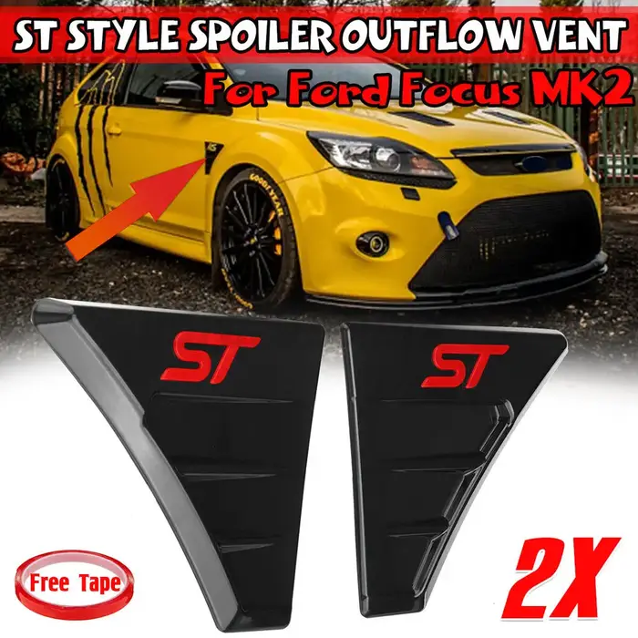 Paire de becquet de garde-boue latéral de voiture, évent de sortie pour Ford Focus MK2 MK3 RS, capot