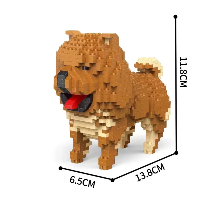 Modèles de chiens Pine Lion Golden Retriever Doberman Inu en micro-blocs de construction - Ornement 