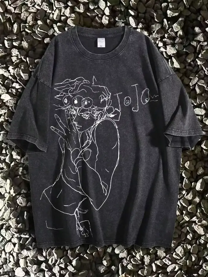 Giorno Giovanna JoJo's Bizarre Adventure Anime vêtements hommes femmes T-shirts Vintage lavé t-shirt