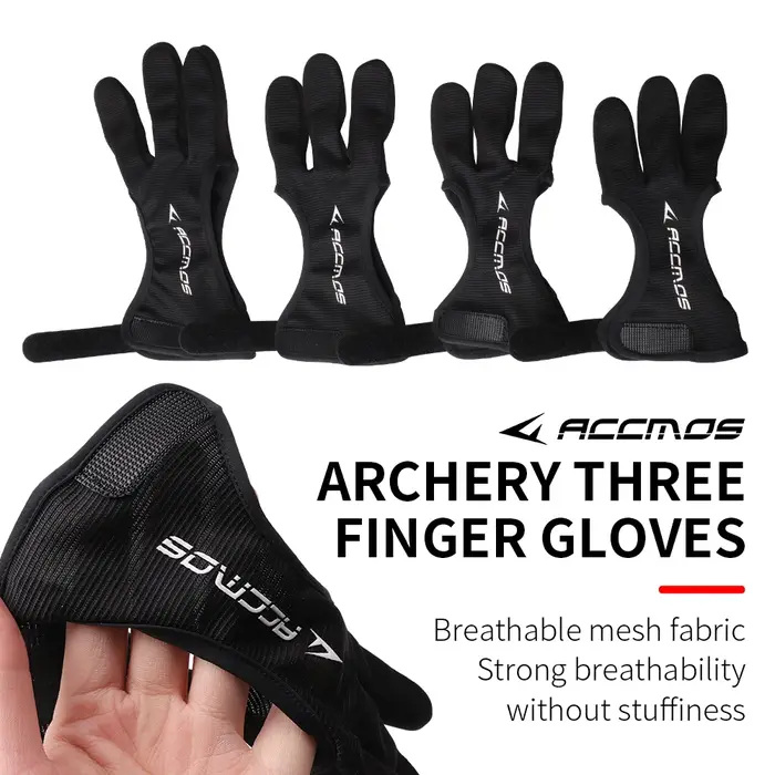 Gants ACCMOS 3 doigts pour tir à l'arc et chasse - Respirants, absorbants, protection optimale doigts archer