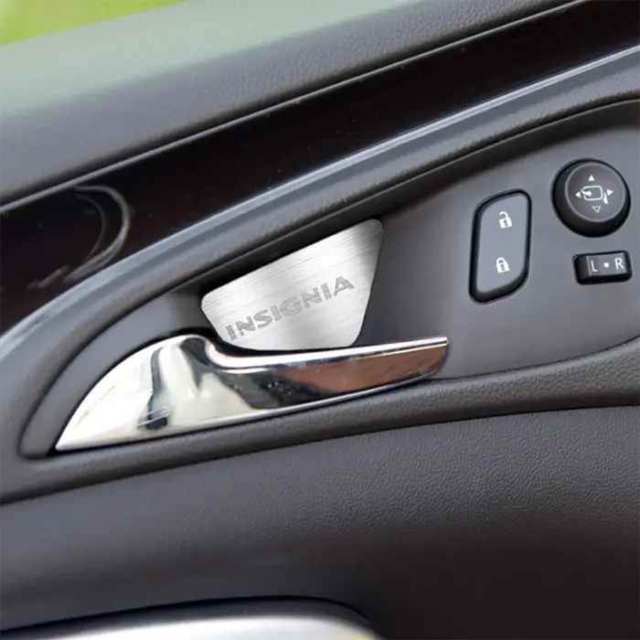 Accessoires de voiture en métal argent intérieur poignée de porte capuchon revêtement d'habillage au