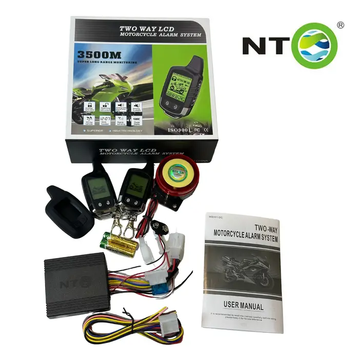 NTO-Alarme de sécurité pour moto, système intelligent automobile, démarrage à distance sans fil, ver