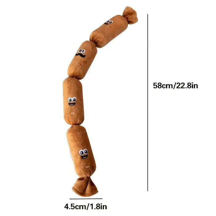 Jouet pour chien en peluche en forme de saucisse, jouet à mâcher pour chiens, avec son BB qui couine