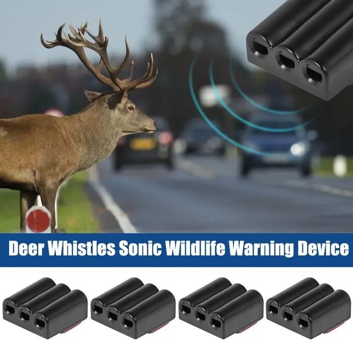 Sifflet anti-cerf 4 pièces 3 trous - Dispositif universel d'alerte animaux - Répulsif plastique haute performance