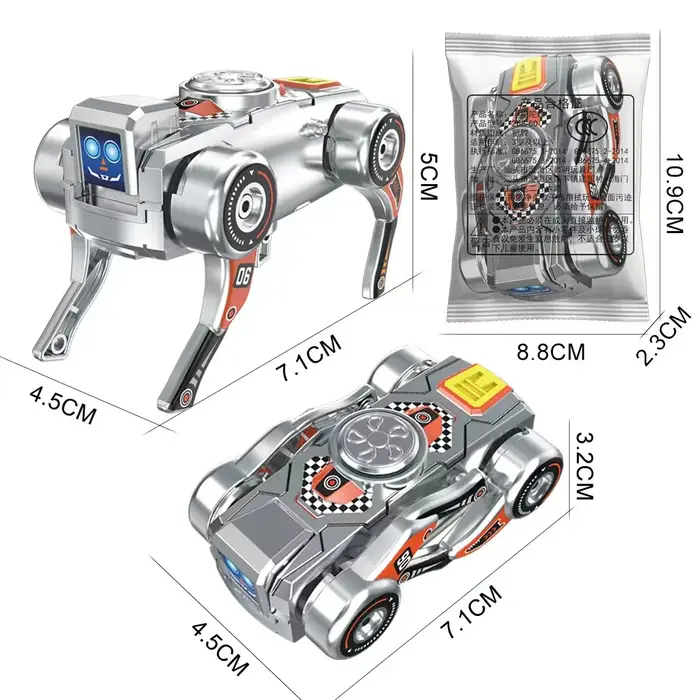 360 °   Robot chien transformable rotatif, jouet anti-stress déformable pour adultes, cadeau