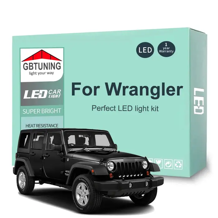 Kit d'ampoules intérieures LED pour Jeep Wrangler YJ TJ JK 1987-2013 2014 2015 2016 2017 2018, dôme 