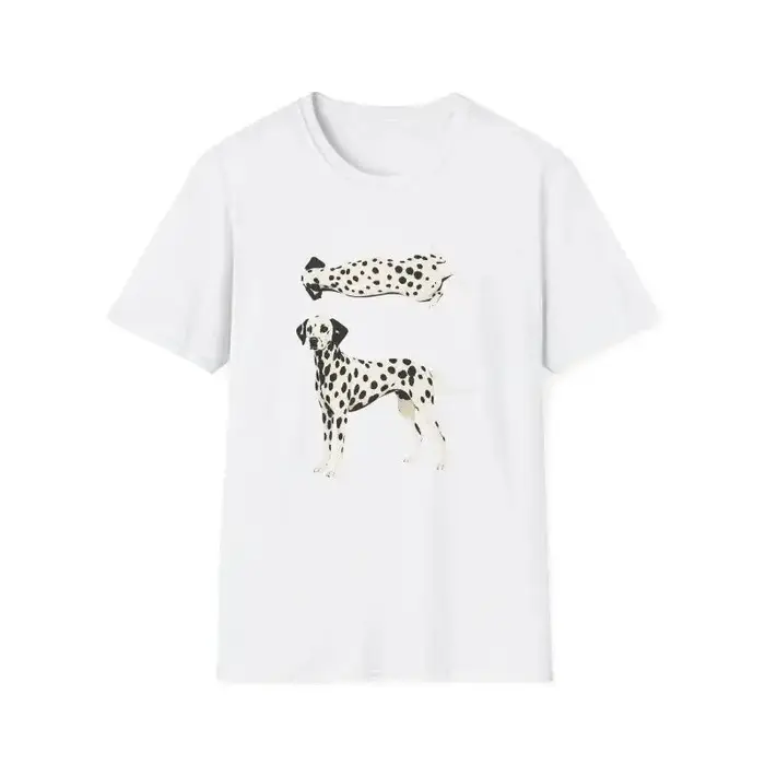 T-shirt unisexe décontracté d'été, ample et respirant, avec impression d'illustration de chien tache