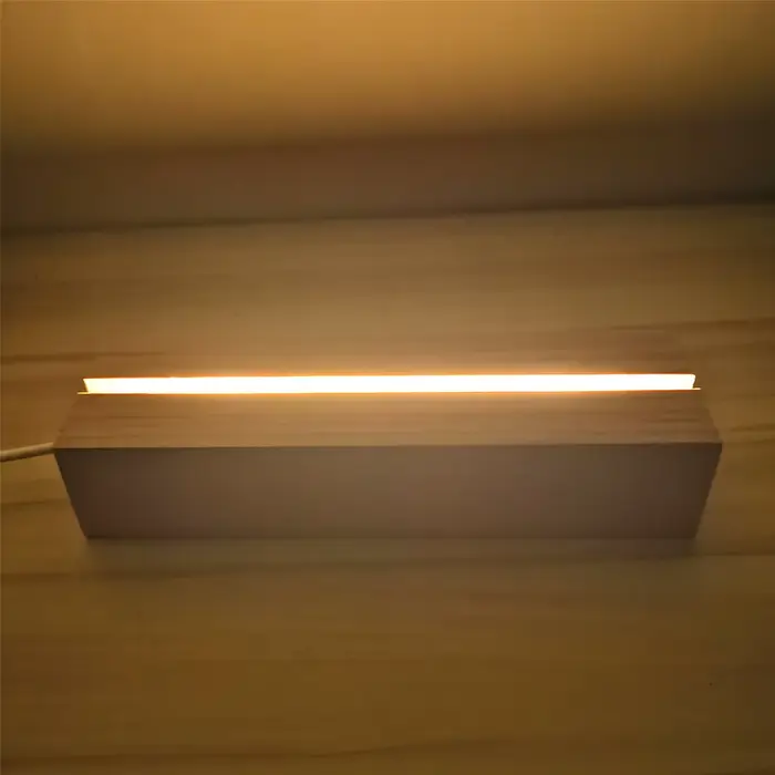 Présentoir lumineux LED en bois cristal, support de base 4.2, plaque lumineuse en acrylique, USB, lu