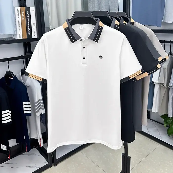 Nouvelle Collection – Polo d'été pour homme à manches courtes avec revers, motif lettres, design de 