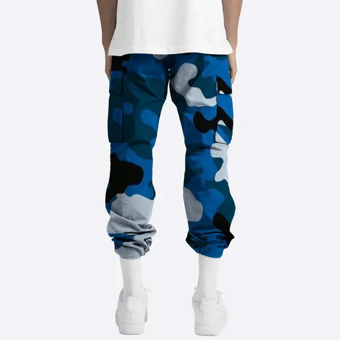 Pantalon jogging camouflage homme avec poches ceinture élastique chasse randonnée cargo