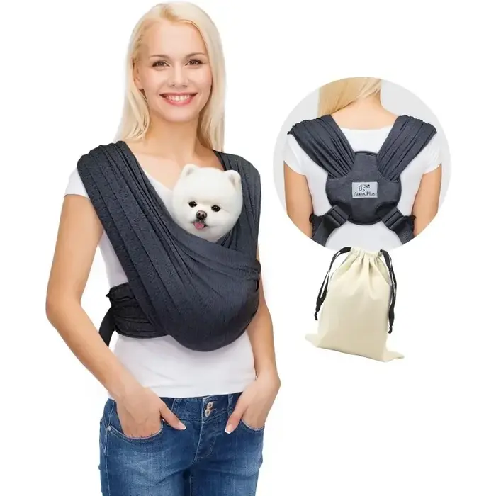 Porte-chien pour petits chiens, face avant, écharpe mains libres pour chat, taille réglable en coton
