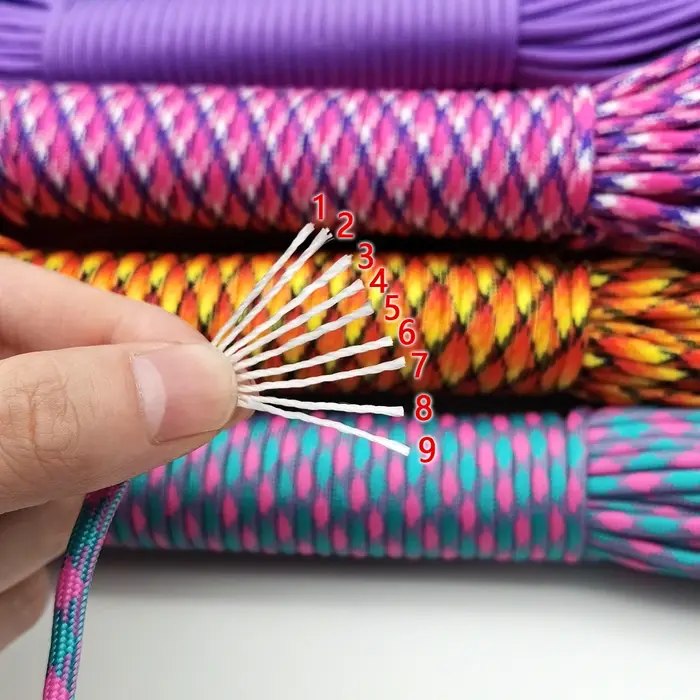 Nouvelle couleur Dia 4 MM 31 mètres 9 noyaux de support Paracorde Parachute cordon lanière tente cor