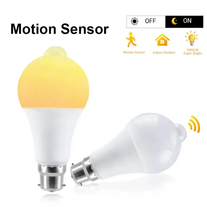 B22 LED ampoule lumière 12W 15W 18W 20W PIR capteur mouvement ampoule lampe économie d'énergie pour 