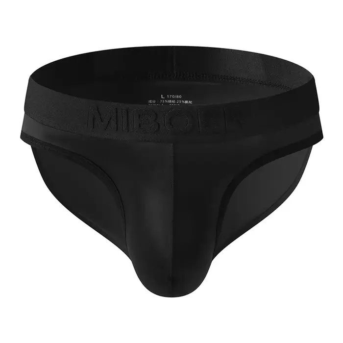 Slip en tissu lisse pour hommes, avec ceinture élastique de marque, sous-vêtements confortables, dou
