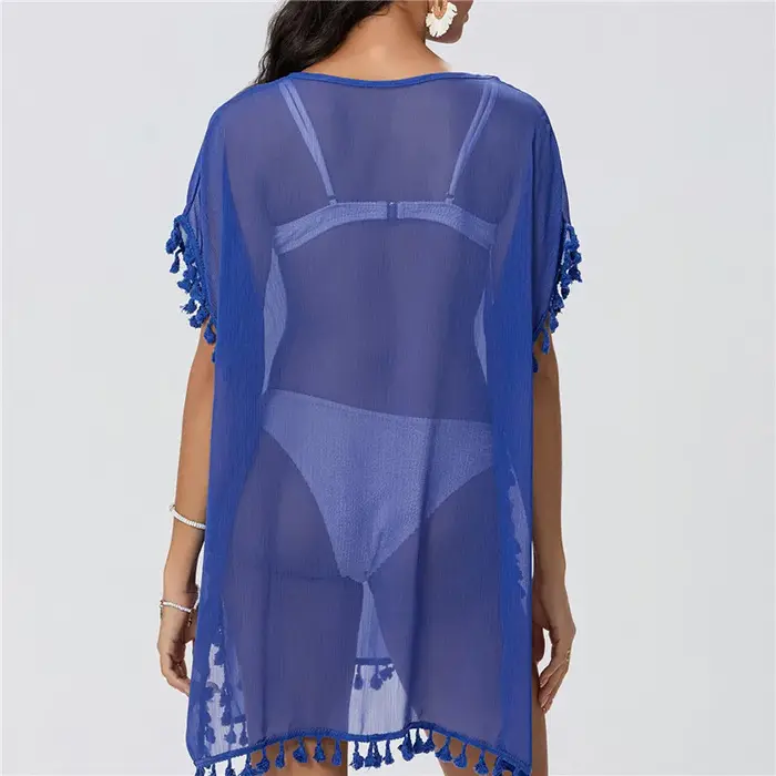 Robe de plage dentelle crochetée 2025 - Couverture maillot de bain élégante pour femme été