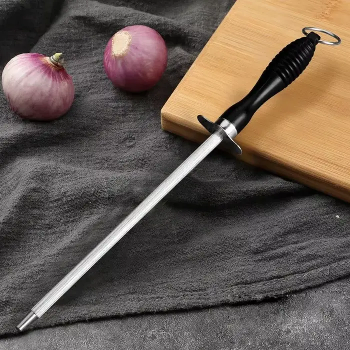 Tige d'affûtage de couteaux professionnelle en acier au carbone, broyeur de couteaux Durable avec po