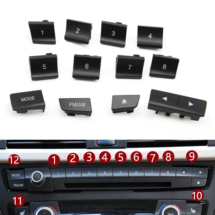Tableau de bord avant de voiture, lecteur CD Radio, bouton de commutation, garniture de couverture p