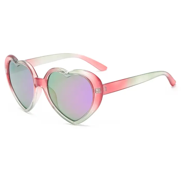 Lunettes de soleil polarisées dégradé arc-en-ciel - design coeur pêche fantaisie protection UV400