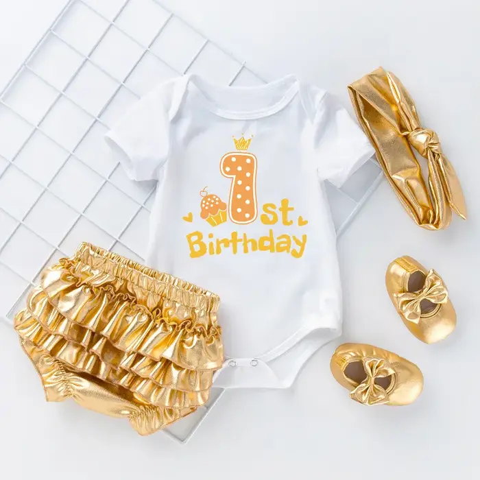 Vêtements pour nouveau-né, body pour nouveau-né, haut à manches courtes, vêtements d'anniversaire d'