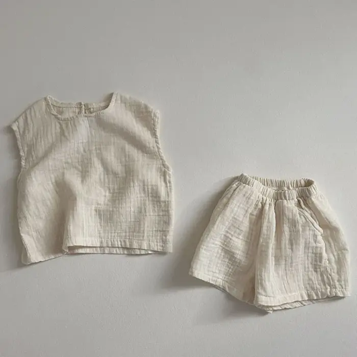 Ensemble de vêtements pour enfants 2025, nouveau costume d'été pour garçon, haut confortable de coul