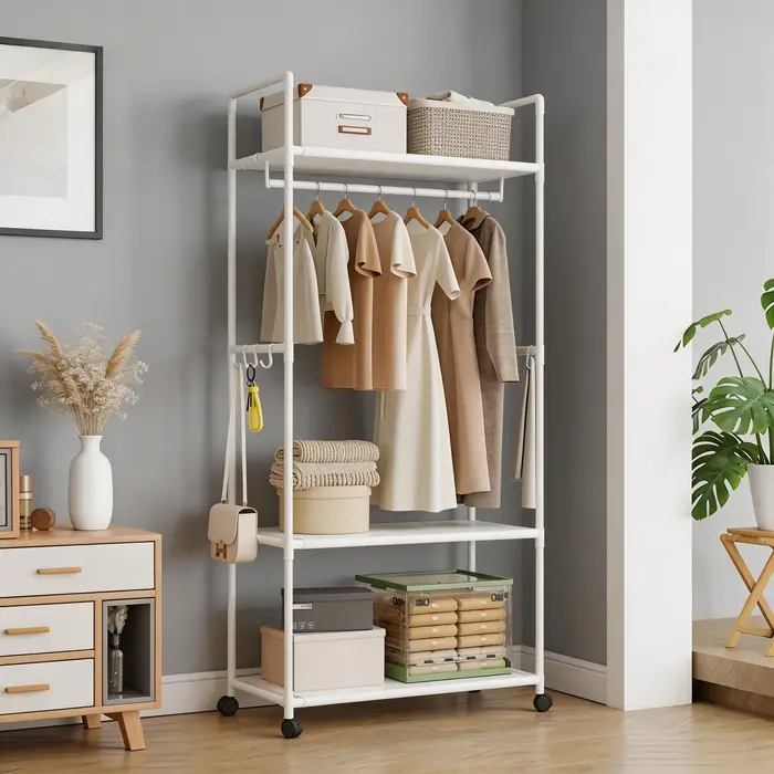 Porte-manteau multifonctionnel avec cintres