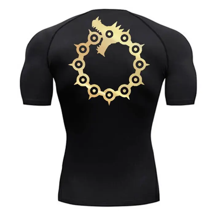 Chemises de Compression graphiques élégantes pour hommes, t-shirts athlétiques à séchage rapide, cou