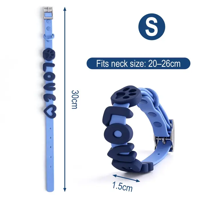 Collier pour chien en silicone, personnalisable avec le nom de votre animal, collier réglable pour a