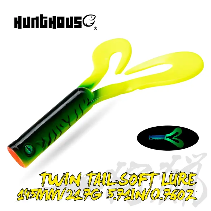 Leurres souples pêche twin tail trailer silicone spinning 145/175mm 21.7/36.7g pour brochet perche sandre